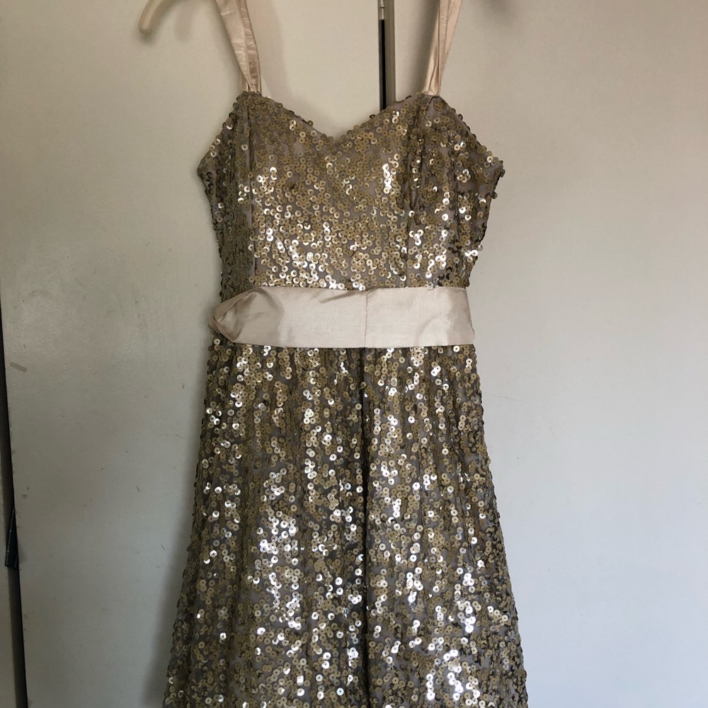 Gold sequin prom dress